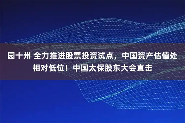 园十州 全力推进股票投资试点,中国资产估值处相对低位!中国太保股东大会直击
